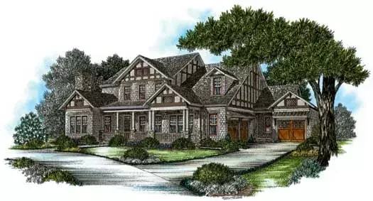 English Country house plans 94-118 - front exterior, 5,472 sq ft, 4 bed, 3 bath house plans | Monster House Plans