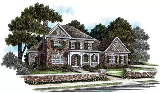Southern Colonial house plans 94-121 - front exterior, 4,899 sq ft, 4 bed, 4 bath house plans | Monster House Plans