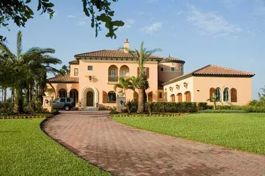 Mediterranean house plans 95-105 - front exterior, 5,513 sq ft, 4 bed, 4 bath house plans | Monster House Plans