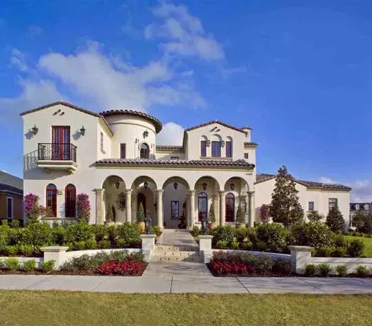 Mediterranean house plans 95-106 - front exterior, 6,493 sq ft, 6 bed, 5 bath house plans | Monster House Plans