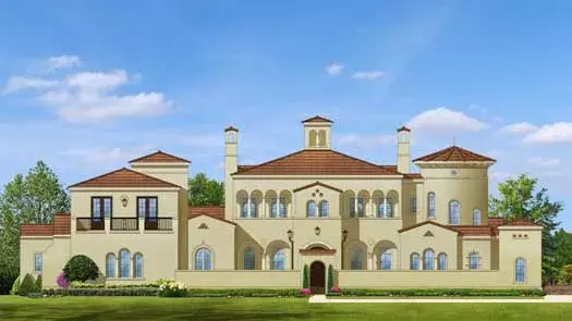 Spanish house plans 95-112 - front exterior, 6,302 sq ft, 5 bed, 6 bath house plans | Monster House Plans