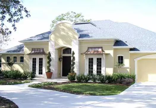 European house plans 95-115 - front exterior, 2,919 sq ft, 3 bed, 3 bath house plans | Monster House Plans