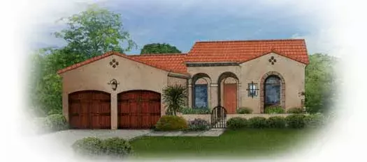 Sunbelt house plans 95-118 - front exterior, 1,684 sq ft, 3 bed, 2 bath house plans | Monster House Plans