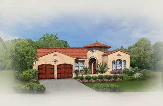 Spanish house plans 95-121 - front exterior, 1,953 sq ft, 3 bed, 2 bath house plans | Monster House Plans