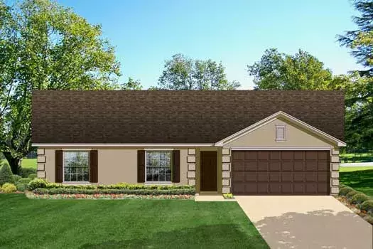 Traditional house plans 95-124 - front exterior, 1,212 sq ft, 3 bed, 2 bath house plans | Monster House Plans