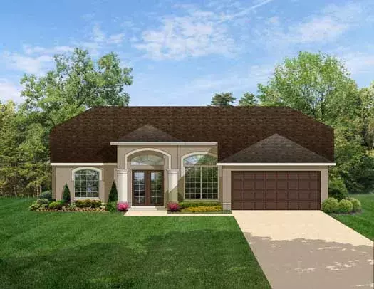 Traditional house plans 95-127 - front exterior, 1,566 sq ft, 3 bed, 2 bath house plans | Monster House Plans