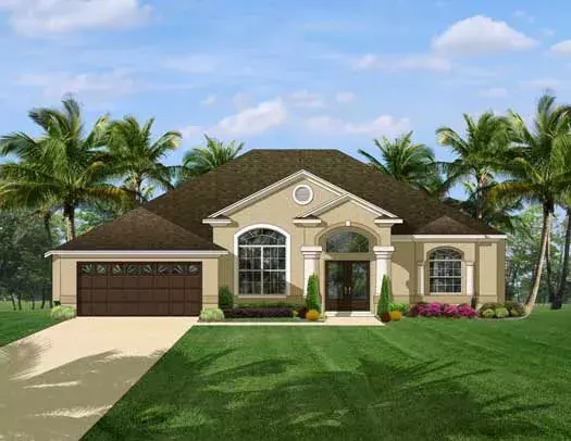 Mediterranean house plans 95-134 - front exterior, 2,161 sq ft, 3 bed, 2 bath house plans | Monster House Plans