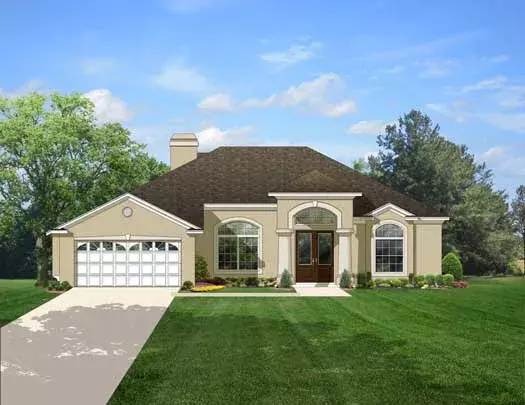 Mediterranean house plans 95-135 - front exterior, 2,265 sq ft, 3 bed, 2 bath house plans | Monster House Plans