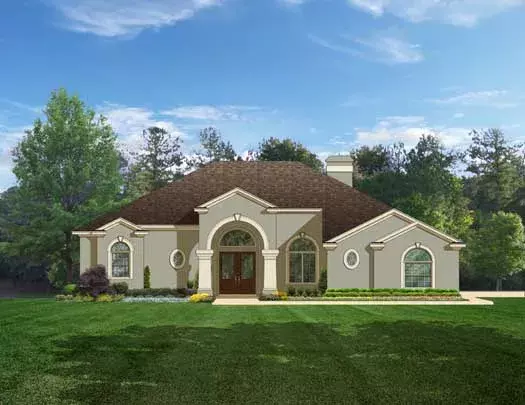 Mediterranean house plans 95-138 - front exterior, 2,414 sq ft, 4 bed, 3 bath house plans | Monster House Plans