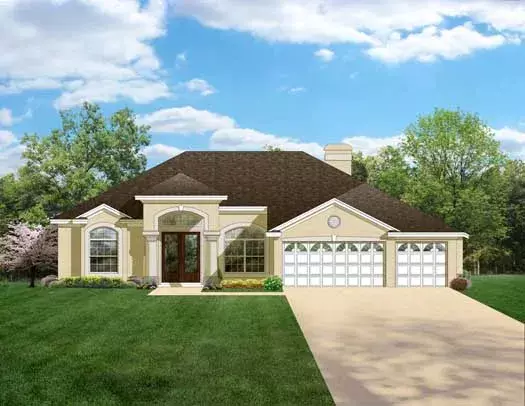 Mediterranean house plans 95-139 - front exterior, 2,448 sq ft, 4 bed, 3 bath house plans | Monster House Plans