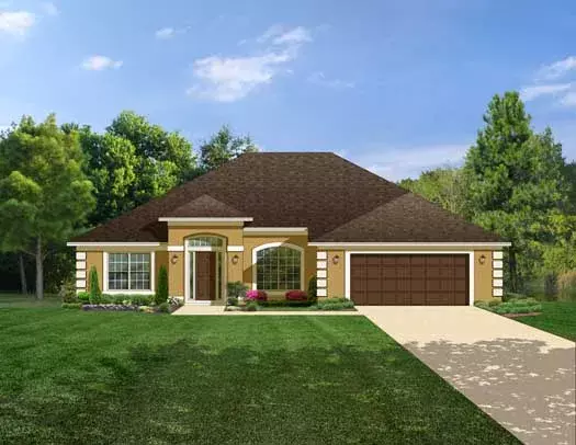 Mediterranean house plans 95-141 - front exterior, 2,508 sq ft, 4 bed, 3 bath house plans | Monster House Plans