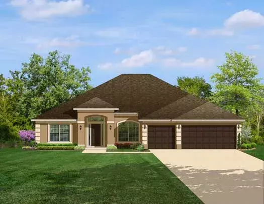 Mediterranean house plans 95-145 - front exterior, 2,508 sq ft, 4 bed, 3 bath house plans | Monster House Plans