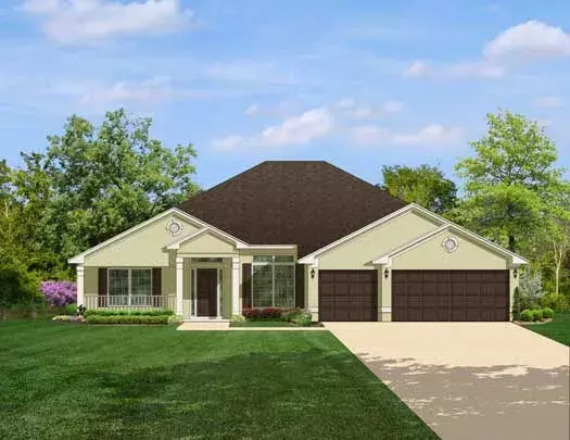 Traditional house plans 95-147 - front exterior, 2,508 sq ft, 4 bed, 3 bath house plans | Monster House Plans