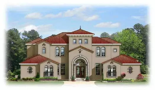 Spanish house plans 95-167 - front exterior, 5,024 sq ft, 4 bed, 4 bath house plans | Monster House Plans