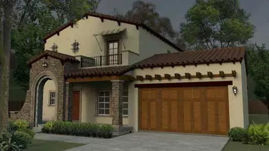 Spanish house plans 95-170 - front exterior, 2,987 sq ft, 4 bed, 3 bath house plans | Monster House Plans