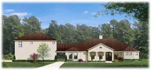 Mediterranean house plans 95-173 - front exterior, 4,005 sq ft, 6 bed, 4 bath house plans | Monster House Plans