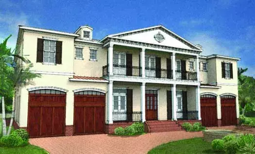Southern house plans 95-174 - front exterior, 5,076 sq ft, 6 bed, 5 bath house plans | Monster House Plans
