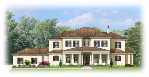 Traditional house plans 95-177 - front exterior, 5,392 sq ft, 4 bed, 5 bath house plans | Monster House Plans
