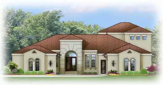 Spanish house plans 95-178 - front exterior, 5,446 sq ft, 4 bed, 4 bath house plans | Monster House Plans