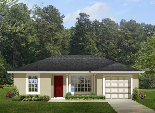Traditional house plans 95-180 - front exterior, 820 sq ft, 3 bed, 1 bath house plans | Monster House Plans