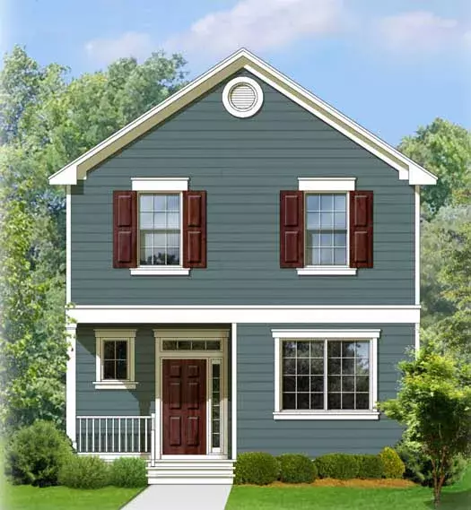 Early American house plans 95-184 - front exterior, 1,437 sq ft, 3 bed, 2 bath house plans | Monster House Plans