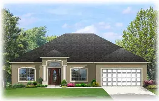 European house plans 95-193 - front exterior, 2,013 sq ft, 4 bed, 2 bath house plans | Monster House Plans