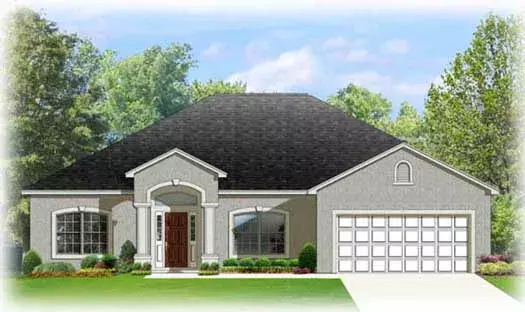 European house plans 95-194 - front exterior, 2,013 sq ft, 4 bed, 2 bath house plans | Monster House Plans