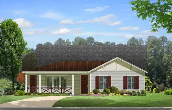 Ranch house plans 95-198 - front exterior, 2,220 sq ft, 3 bed, 3 bath house plans | Monster House Plans