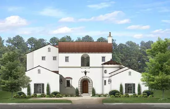 Spanish house plans 95-229 - front exterior, 4,752 sq ft, 5 bed, 5 bath house plans | Monster House Plans
