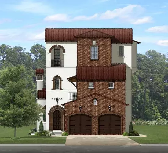 Italian house plans 95-230 - front exterior, 4,868 sq ft, 3 bed, 3 bath house plans | Monster House Plans