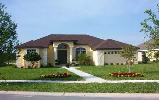 Mediterranean house plans 95-263 - front exterior, 2,181 sq ft, 3 bed, 2 bath house plans | Monster House Plans