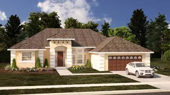 Mediterranean house plans 95-269 - front exterior, 2,407 sq ft, 4 bed, 3 bath house plans | Monster House Plans