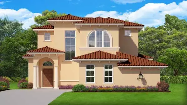 Spanish house plans 95-275 - front exterior, 2,843 sq ft, 4 bed, 4 bath house plans | Monster House Plans