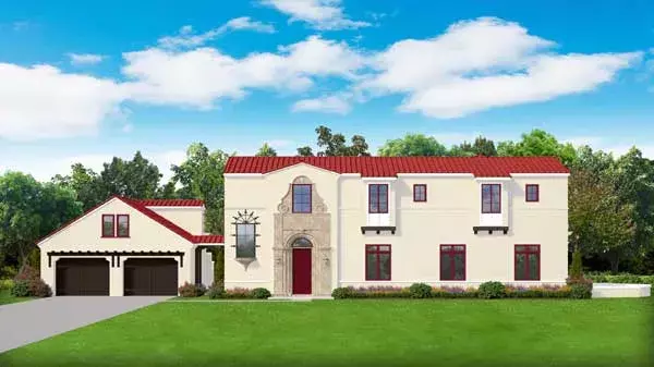 Italian house plans 95-278 - front exterior, 3,280 sq ft, 4 bed, 3 bath house plans | Monster House Plans