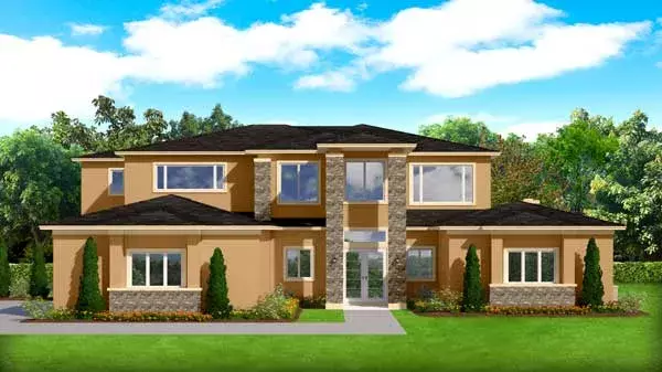 Contemporary house plans 95-284 - front exterior, 5,108 sq ft, 5 bed, 4 bath house plans | Monster House Plans