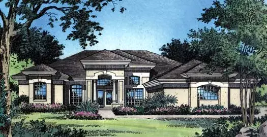 Florida house plans 96-120 - front exterior, 2,409 sq ft, 4 bed, 3 bath house plans | Monster House Plans