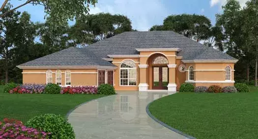 Florida house plans 96-132 - front exterior, 3,038 sq ft, 4 bed, 3 bath house plans | Monster House Plans
