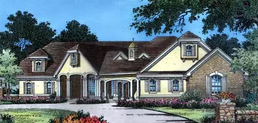 Mediterranean house plans 96-136 - front exterior, 3,146 sq ft, 4 bed, 3 bath house plans | Monster House Plans