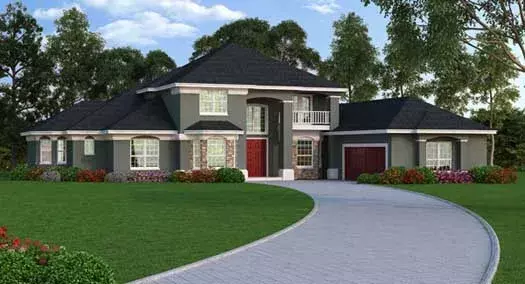 Mediterranean house plans 96-140 - front exterior, 4,384 sq ft, 5 bed, 6 bath house plans | Monster House Plans