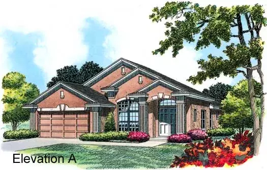 Mediterranean house plans 96-158 - front exterior, 1,771 sq ft, 3 bed, 2 bath house plans | Monster House Plans