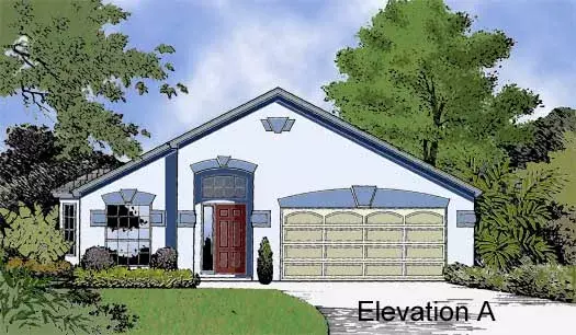 Mediterranean house plans 96-161 - front exterior, 1,839 sq ft, 4 bed, 2 bath house plans | Monster House Plans