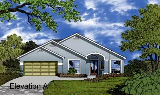 Mediterranean house plans 96-163 - front exterior, 1,902 sq ft, 4 bed, 2 bath house plans | Monster House Plans
