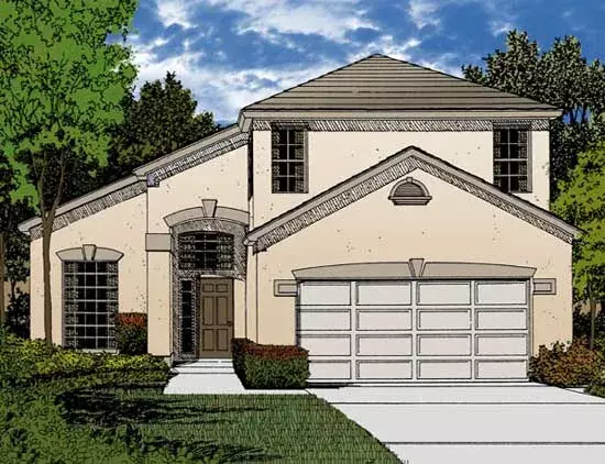 Mediterranean house plans 96-166 - front exterior, 2,167 sq ft, 3 bed, 2 bath house plans | Monster House Plans