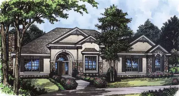 Florida house plans 96-179 - front exterior, 2,081 sq ft, 3 bed, 2 bath house plans | Monster House Plans