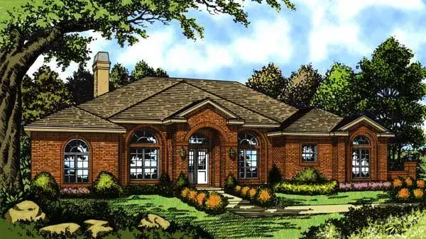 Southern house plans 96-180 - front exterior, 2,089 sq ft, 4 bed, 3 bath house plans | Monster House Plans