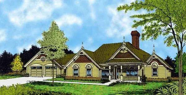 Victorian house plans 96-182 - front exterior, 2,100 sq ft, 3 bed, 2 bath house plans | Monster House Plans