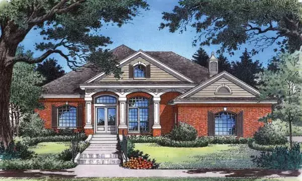 Florida house plans 96-184 - front exterior, 2,117 sq ft, 3 bed, 3 bath house plans | Monster House Plans