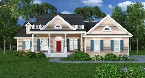 Southern house plans 96-204 - front exterior, 2,200 sq ft, 3 bed, 2 bath house plans | Monster House Plans