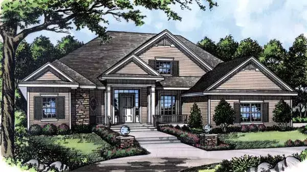 Traditional house plans 96-209 - front exterior, 2,224 sq ft, 4 bed, 3 bath house plans | Monster House Plans
