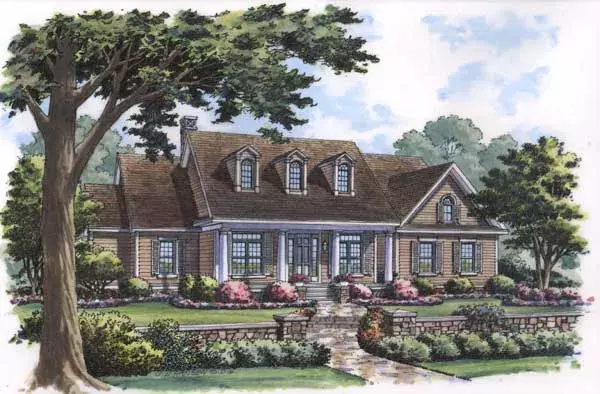 Southern house plans 96-211 - front exterior, 2,249 sq ft, 3 bed, 2 bath house plans | Monster House Plans